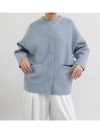 【ラシュッド/LASUD】のバイカラーラクーンニットカーディガン 人気、トレンドファッション・服の通販 founy(ファニー) ファッション Fashion レディースファッション Fashion for Women トップス・カットソー Cut & Sew Tops ニット Knit Tops & Sweaters カーディガン・羽織り Layered Style Cardigans 今季 This Season, Current Season ダブル Double, Double-Breasted 人気 Popular, Best Seller フェイス Face, Facial Design フォルム Silhouette, Form エレガント 上品 Elegant thumbnail ライトブルー|ID: prp329100004811618 ipo3291000000034927364