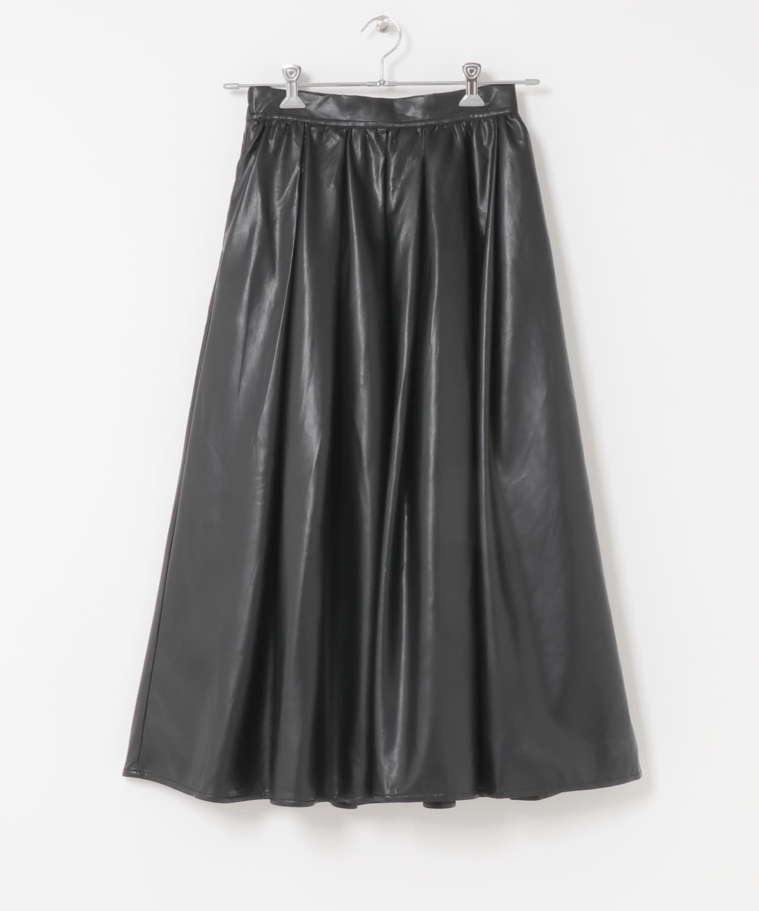 【アーバンリサーチ ロッソ/URBAN RESEARCH ROSSO】のF by ROSSO タックボリュームスカート インテリア・キッズ・メンズ・レディースファッション・服の通販 founy(ファニー) 　ファッション　Fashion　レディースファッション　Fashion for Women　スカート　Skirts　2025年　2025　2025-2026秋冬・A/W　Autumn/Winter 2025–26 AW25–26　冬　Winter / This Winter　エレガント 上品　Elegant　ショート　Short, Short Length　ドレープ　Drape, Draping Fabric　フェイクレザー　Faux Leather, PU Leather　フレア　Flare, Flared　秋　Autumn　A/W・秋冬　Autumn/Winter　ブラック|ID: prp329100004811632 ipo3291000000034927560