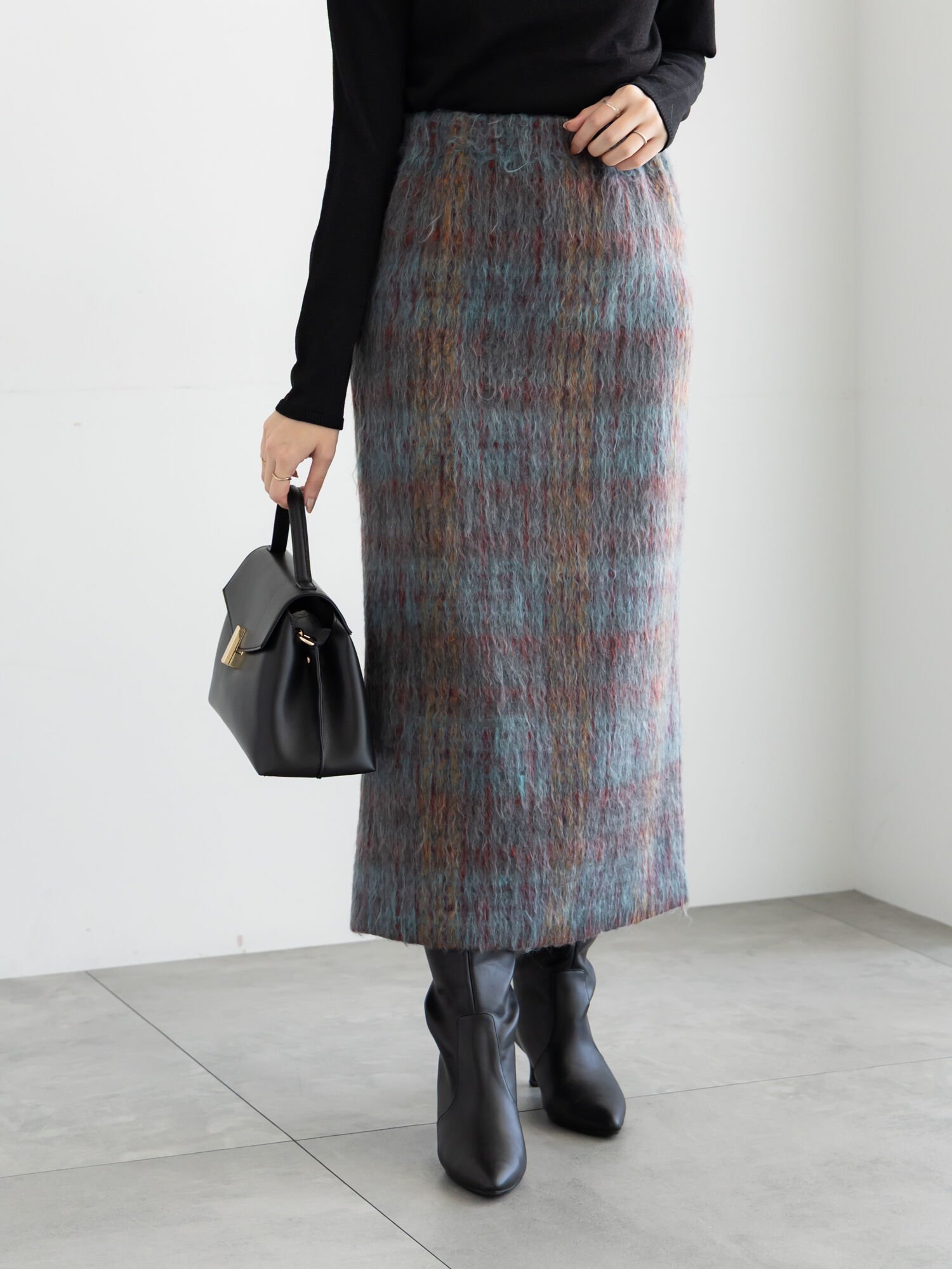 【テチチ/Te chichi】のシャギーチェックスカート 人気、トレンドファッション・服の通販 founy(ファニー) 　ファッション　Fashion　レディースファッション　Fashion for Women　スカート　Skirts　シンプル　Simple, Minimal　チェック　Check, Plaid, Tartan　エレガント 上品　Elegant　冬　Winter / This Winter　 other-1|ID: prp329100004811682 ipo3291000000034928040