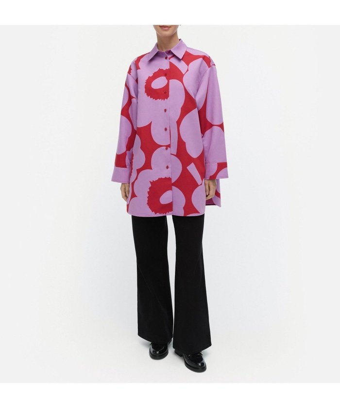 【マリメッコ/marimekko】のHeitto Unikko シャツ インテリア・キッズ・メンズ・レディースファッション・服の通販 founy(ファニー) https://founy.com/ ファッション Fashion レディースファッション Fashion for Women トップス・カットソー Cut & Sew Tops シャツ・ブラウス・オフィスカジュアル Elegant Blouses & Button-Ups ドロップ Drop Shoulder, Dropped Style フォルム Silhouette, Form リラックス Relax, Relaxed Fit 羽織 Haori, Light Jacket 長袖 Long Sleeve, Full Sleeve |ID: prp329100004811690 ipo3291000000034928161
