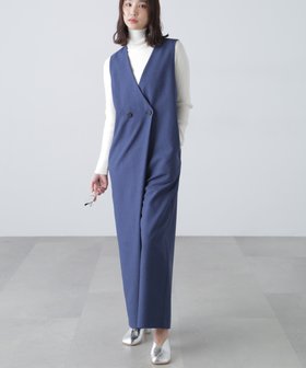 【フリーズマート/FREE'S MART】のMFM テックリネンオールインワン 人気、トレンドファッション・服の通販 founy(ファニー) ファッション Fashion レディースファッション Fashion for Women ワンピース Dresses オールインワン・ワンピース Dresses and Jumpsuits インナー Innerwear タンク Tank Top, Sleeveless Top ラップ Wrap, Wrap Design ロング Long, Long-Length 夏 Summer |ID:prp329100004811697