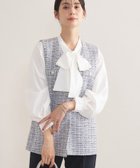 【インディヴィ/INDIVI】の【2点セット/洗える/セレモニー】ツイードジレ ボウタイブラウス サックスブルー|ID: prp329100004811705 ipo3291000000034928323