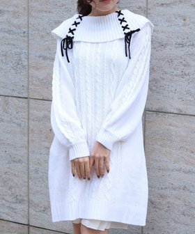 【アクシーズファム/axes femme】のレースアップニットチュニック 人気、トレンドファッション・服の通販 founy(ファニー) ファッション Fashion レディースファッション Fashion for Women トップス・カットソー Cut & Sew Tops ニット Knit Tops & Sweaters おすすめ Recommended / Our Picks インナー Innerwear タートル Turtleneck, Turtle Collar チュニック Tunic, Long Top バランス Balance, Style Balance フェミニン Feminine, Girly ベロア Velour, Soft Velvet リボン Ribbon, Bow レース Lace, Lace Fabric ロング Long, Long-Length |ID:prp329100004811706