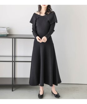 【ラジュール/Lajour】のオフショルダーニットフレアワンピース 人気、トレンドファッション・服の通販 founy(ファニー) ファッション Fashion レディースファッション Fashion for Women ワンピース Dresses デコルテ Décolleté, Neckline フィット Fit, Slim Fit フェミニン Feminine, Girly フレア Flare, Flared エレガント 上品 Elegant |ID:prp329100004811708