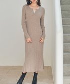 【セゾンドパピヨン/SAISON DE PAPILLON】のリブ編みレース付きニットワンピース 人気、トレンドファッション・服の通販 founy(ファニー) ファッション Fashion レディースファッション Fashion for Women ワンピース Dresses ニットワンピース Knit Dresses インナー Innerwear クラシカル Classical, Vintage-Inspired ストライプ Stripe, Striped Pattern ストレッチ Stretch, Stretchy Fabric レース Lace, Lace Fabric thumbnail ベージュ|ID: prp329100004811711 ipo3291000000034928375