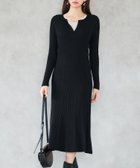 【セゾンドパピヨン/SAISON DE PAPILLON】のリブ編みレース付きニットワンピース 人気、トレンドファッション・服の通販 founy(ファニー) ファッション Fashion レディースファッション Fashion for Women ワンピース Dresses ニットワンピース Knit Dresses インナー Innerwear クラシカル Classical, Vintage-Inspired ストライプ Stripe, Striped Pattern ストレッチ Stretch, Stretchy Fabric レース Lace, Lace Fabric thumbnail ブラック|ID: prp329100004811711 ipo3291000000034928376