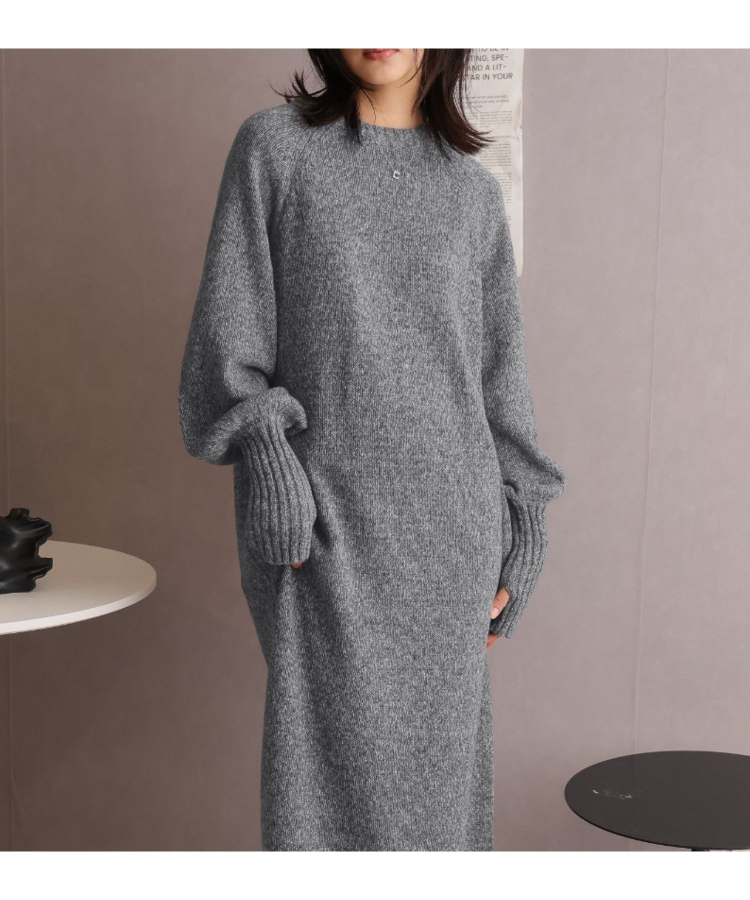 【ドゥーラドゥーラ/Doula Doula】のGirly Doll/指ぬきボリューム袖クルーメランジニットワンピース 人気、トレンドファッション・服の通販 founy(ファニー) 　ファッション　Fashion　レディースファッション　Fashion for Women　ワンピース　Dresses　ニットワンピース　Knit Dresses　おすすめ　Recommended / Our Picks　シューズ　Shoes, Footwear　ショート　Short, Short Length　スニーカー　Sneakers, Trainers　タイツ　Tights, Legwear　チェーン　Chain, Chain Strap　バレエ　Ballet, Ballet Style　ロング　Long, Long-Length　 other-1|ID: prp329100004811732 ipo3291000000034928614