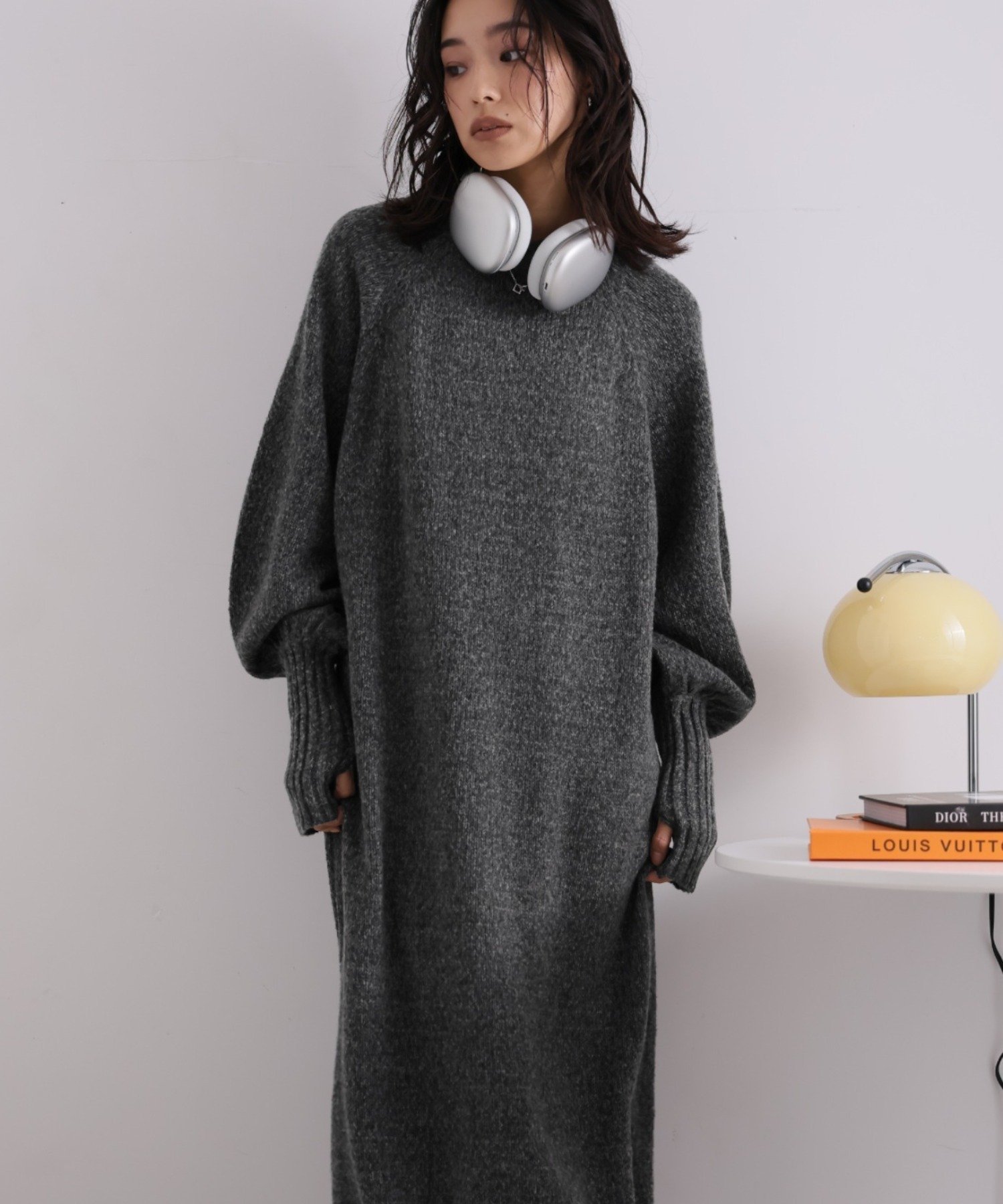 【ドゥーラドゥーラ/Doula Doula】のGirly Doll/指ぬきボリューム袖クルーメランジニットワンピース インテリア・キッズ・メンズ・レディースファッション・服の通販 founy(ファニー) 　ファッション　Fashion　レディースファッション　Fashion for Women　ワンピース　Dresses　ニットワンピース　Knit Dresses　おすすめ　Recommended / Our Picks　シューズ　Shoes, Footwear　ショート　Short, Short Length　スニーカー　Sneakers, Trainers　タイツ　Tights, Legwear　チェーン　Chain, Chain Strap　バレエ　Ballet, Ballet Style　ロング　Long, Long-Length　チャコール|ID: prp329100004811732 ipo3291000000034928618