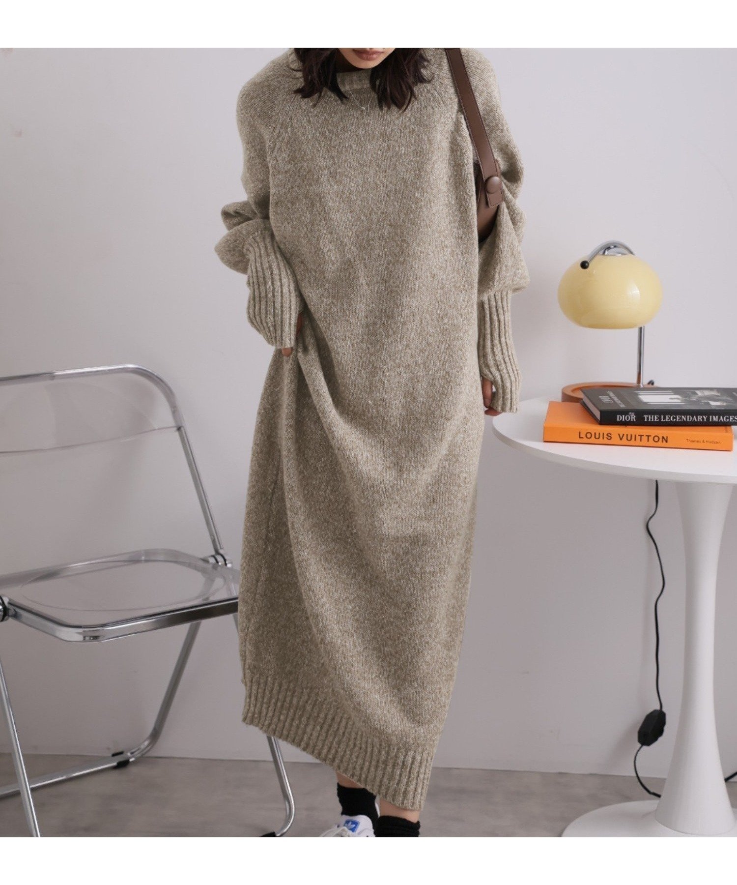 【ドゥーラドゥーラ/Doula Doula】のGirly Doll/指ぬきボリューム袖クルーメランジニットワンピース インテリア・キッズ・メンズ・レディースファッション・服の通販 founy(ファニー) 　ファッション　Fashion　レディースファッション　Fashion for Women　ワンピース　Dresses　ニットワンピース　Knit Dresses　おすすめ　Recommended / Our Picks　シューズ　Shoes, Footwear　ショート　Short, Short Length　スニーカー　Sneakers, Trainers　タイツ　Tights, Legwear　チェーン　Chain, Chain Strap　バレエ　Ballet, Ballet Style　ロング　Long, Long-Length　モカ|ID: prp329100004811732 ipo3291000000034928619