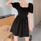 【ミニミニストア/miniministore】のスクエアネック ミニワンピース無地パフ袖 ブラック|ID: prp329100004811740 ipo3291000000034928697