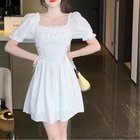 【ミニミニストア/miniministore】のスクエアネック ミニワンピース無地パフ袖 ホワイト|ID: prp329100004811740 ipo3291000000034928698