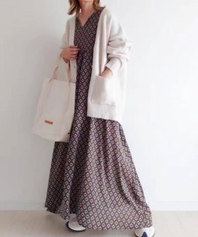 【コーナーズ/CORNERS】のCORNERS by yui コモン柄カフタンワンピース 人気、トレンドファッション・服の通販 founy(ファニー) ファッション Fashion レディースファッション Fashion for Women ワンピース Dresses ギャザー Gathered, Ruffled トレンド Trend, Trending Now パイピング Piping, Trim Design リラックス Relax, Relaxed Fit ロング Long, Long-Length ヴィンテージ Vintage Style |ID:prp329100004811745