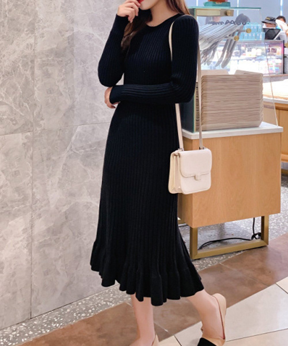 【ミニミニストア/miniministore】のニットワンピース マーメイドフリルワンピ インテリア・キッズ・メンズ・レディースファッション・服の通販 founy(ファニー) ファッション Fashion レディースファッション Fashion for Women ワンピース Dresses ニットワンピース Knit Dresses アクリル Acrylic Material フィット Fit, Slim Fit フェミニン Feminine, Girly フリル Frill, Ruffle マーメイド Mermaid, Fishtail Silhouette ラベンダー Lavender 冬 Winter / This Winter A/W・秋冬 Autumn/Winter 長袖 Long Sleeve, Full Sleeve ブラック|ID: prp329100004811765 ipo3291000000034929003