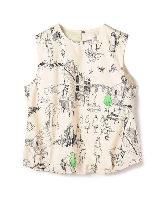 【トゥモローランド/TOMORROWLAND】のグリーンスケーププリント ノースリーブブラウス インテリア・キッズ・メンズ・レディースファッション・服の通販 founy(ファニー) https://founy.com/ ファッション Fashion レディースファッション Fashion for Women トップス・カットソー Cut & Sew Tops キャミソール&ノースリーブ Camisoles & Sleeveless Tops シャツ・ブラウス・オフィスカジュアル Elegant Blouses & Button-Ups コンパクト Compact, Small Size ノースリーブ Sleeveless, No-Sleeve フォルム Silhouette, Form フランス France, French プリント Print, Printed Pattern ロング Long, Long-Length ワイド Wide, Wide Fit |ID: prp329100004811784 ipo3291000000034929157