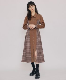 【レディアゼル/REDYAZEL】のチェックパネルロングワンピース 人気、トレンドファッション・服の通販 founy(ファニー) ファッション Fashion レディースファッション Fashion for Women ワンピース Dresses クラシカル Classical, Vintage-Inspired チェック Check, Plaid, Tartan ロング Long, Long-Length エレガント 上品 Elegant 冬 Winter / This Winter |ID:prp329100004811833