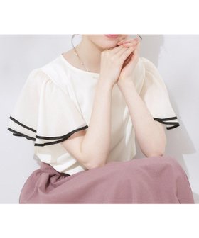 【クチュール ブローチ/Couture Brooch】の【マシンウォッシャブル・UVケア・接触冷感・二の腕カバー】配色フレアドッキングカットソー 人気、トレンドファッション・服の通販 founy(ファニー) ファッション Fashion レディースファッション Fashion for Women トップス・カットソー Cut & Sew Tops カットソー・ベーシックTシャツ Cut-and-Sewn Tops / Stretch Tees & Basics 2025年 2025 2025春夏・S/S Spring/Summer 2025 SS25 おすすめ Recommended / Our Picks カットソー Cut and Sewn Top シアー Sheer, See-Through スマート Smart, Elegant トレンド Trend, Trending Now ドッキング Docking, Mixed Material フェミニン Feminine, Girly フレア Flare, Flared 夏 Summer ビジネス 仕事 通勤 Business / Work / Commuting |ID:prp329100004811884