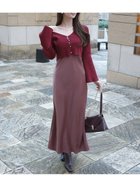 【スナイデル/SNIDEL】の【WEB限定】サテンキャミワンピースニットカーデセット RED[046]|ID:prp329100004811900