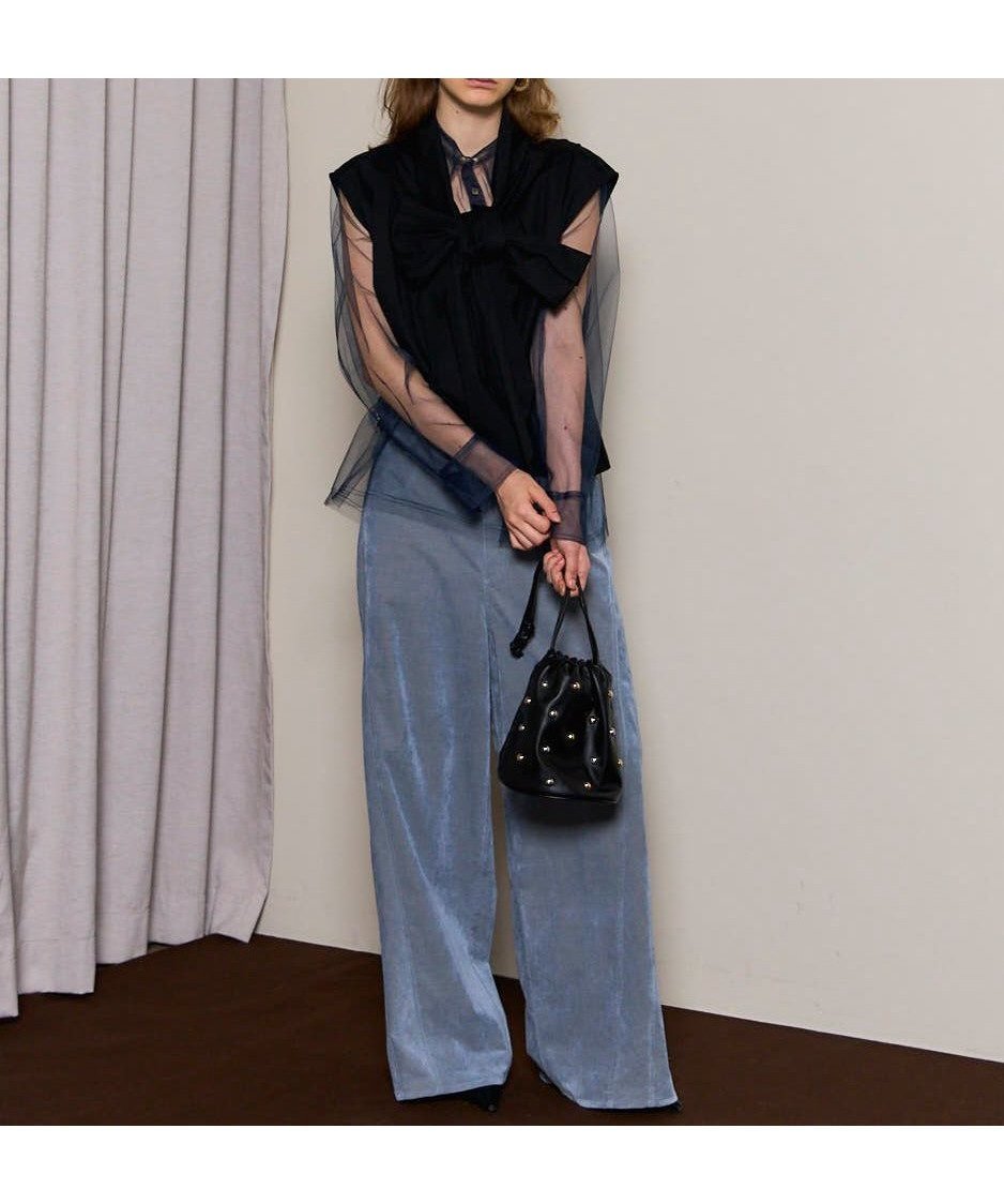 【メゾンスペシャル/MAISON SPECIAL】の2way Bow Tie Tops インテリア・キッズ・メンズ・レディースファッション・服の通販 founy(ファニー) 　ファッション　Fashion　レディースファッション　Fashion for Women　トップス・カットソー　Cut & Sew Tops　コンパクト　Compact, Small Size　ドレープ　Drape, Draping Fabric　ハイネック　High Neck, Mock Neck　ロング　Long, Long-Length　BLK|ID: prp329100004811906 ipo3291000000034930236