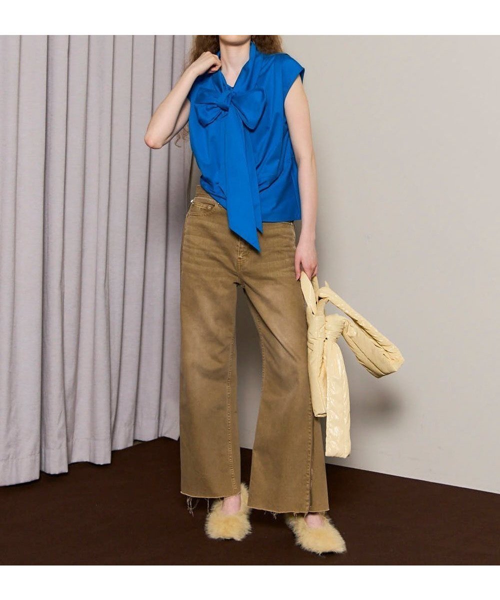 【メゾンスペシャル/MAISON SPECIAL】の2way Bow Tie Tops インテリア・キッズ・メンズ・レディースファッション・服の通販 founy(ファニー) 　ファッション　Fashion　レディースファッション　Fashion for Women　トップス・カットソー　Cut & Sew Tops　コンパクト　Compact, Small Size　ドレープ　Drape, Draping Fabric　ハイネック　High Neck, Mock Neck　ロング　Long, Long-Length　BLU|ID: prp329100004811906 ipo3291000000034930239