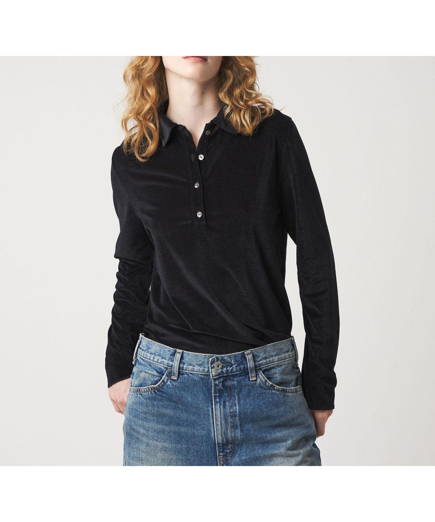 【ビューティ&ユース ユナイテッドアローズ/BEAUTY&YOUTH / UNITED ARROWS】の6(ROKU) シアー ベロア シャツプルオーバー 25FW インテリア・キッズ・メンズ・レディースファッション・服の通販 founy(ファニー) 　ファッション　Fashion　レディースファッション　Fashion for Women　トップス・カットソー　Cut & Sew Tops　シャツ・ブラウス・オフィスカジュアル　Elegant Blouses & Button-Ups　カジュアルプルオーバー・ニットトップス　Pullovers & Knit Tops / Casual Pullovers　ベロアトップス　Velour Tops / Velvet-Look Items　インナー　Innerwear　シアー　Sheer, See-Through　スウェット / スエット　Sweatshirt, Sweatwear　ベロア　Velour, Soft Velvet　ポロシャツ　Polo Shirt, Collared Tee　BLACK|ID: prp329100004811929 ipo3291000000034930491