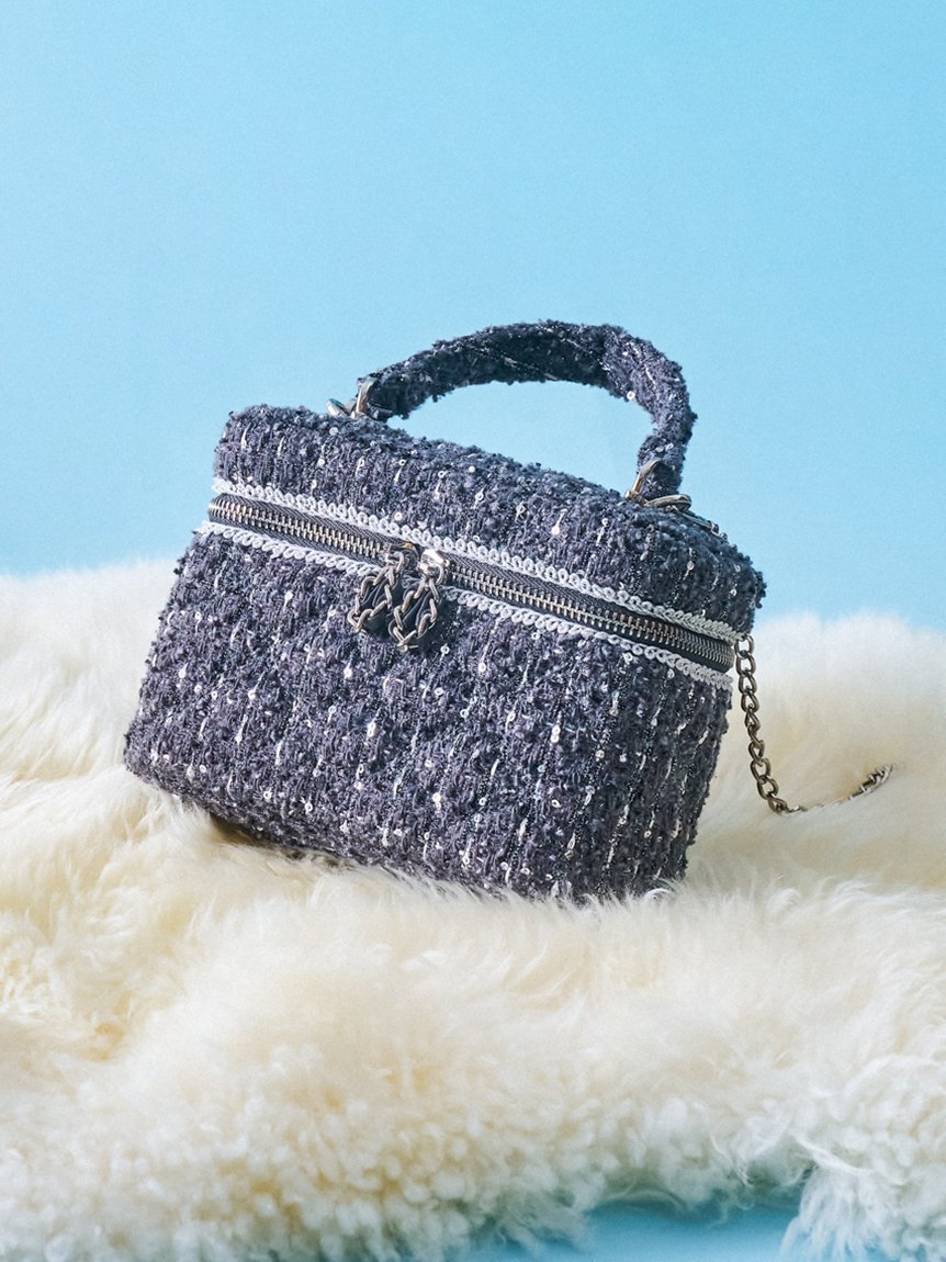 【スナイデル/SNIDEL】のバリエバニティーバッグ インテリア・キッズ・メンズ・レディースファッション・服の通販 founy(ファニー) 　ファッション　Fashion　レディースファッション　Fashion for Women　バッグ　Bags　アクセサリー　Fashion Accessories　クラシカル　Classical, Vintage-Inspired　ジップ　Zip, Zipper　スパンコール　Sequins, Sequin Embellishment　スマホ　Smartphone, Mobile Device　スマート　Smart, Elegant　チェーン　Chain, Chain Strap　ツイード　Twill, Twill Weave　ポケット　Pocket, Pocket Detail　ワンポイント　One Point, Statement Accent　おすすめ　Recommended / Our Picks　エレガント 上品　Elegant　GRY[006]|ID: prp329100004812039 ipo3291000000034932001