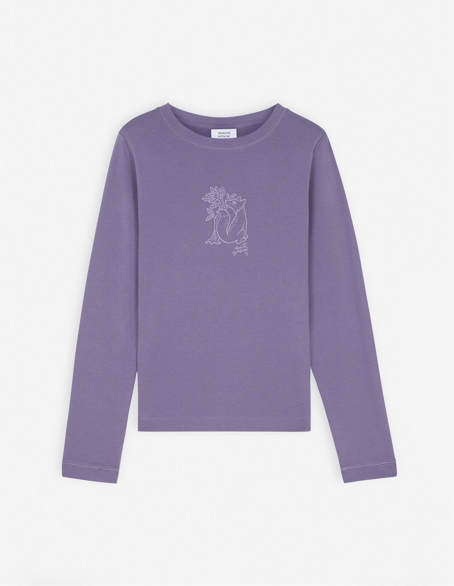 【メゾンキツネ アーカイブス/MAISON KITSUNE ARCHIVES】の【公式】Maison Kitsune WOODLAND FOX LONG SLEEVES SLIM TEE-SHIRT インテリア・キッズ・メンズ・レディースファッション・服の通販 founy(ファニー) 　ファッション　Fashion　レディースファッション　Fashion for Women　トップス・カットソー　Cut & Sew Tops　シャツ・ブラウス・オフィスカジュアル　Elegant Blouses & Button-Ups　スリム　Slim, Slim Fit　フィット　Fit, Slim Fit　フロント　Front, Front Design　プリント　Print, Printed Pattern　無地　Plain, Solid Color　長袖　Long Sleeve, Full Sleeve　ASTER|ID: prp329100004812063 ipo3291000000034932246