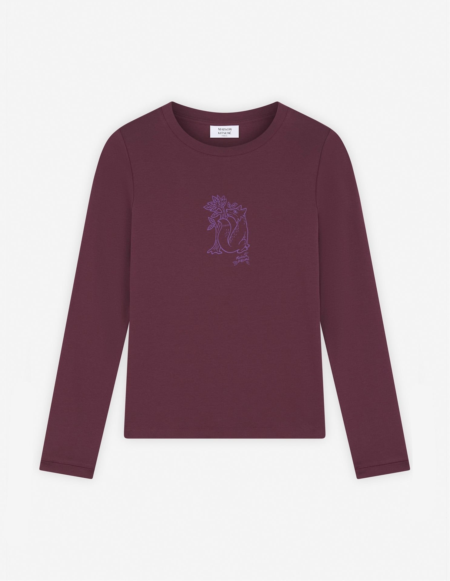 【メゾンキツネ アーカイブス/MAISON KITSUNE ARCHIVES】の【公式】Maison Kitsune WOODLAND FOX LONG SLEEVES SLIM TEE-SHIRT インテリア・キッズ・メンズ・レディースファッション・服の通販 founy(ファニー) 　ファッション　Fashion　レディースファッション　Fashion for Women　トップス・カットソー　Cut & Sew Tops　シャツ・ブラウス・オフィスカジュアル　Elegant Blouses & Button-Ups　スリム　Slim, Slim Fit　フィット　Fit, Slim Fit　フロント　Front, Front Design　プリント　Print, Printed Pattern　無地　Plain, Solid Color　長袖　Long Sleeve, Full Sleeve　BAKELITE|ID: prp329100004812063 ipo3291000000034932249