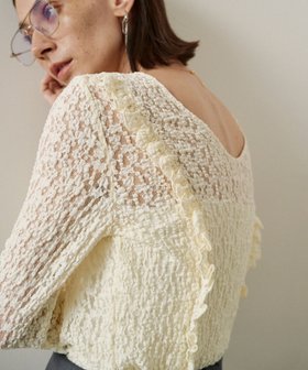 【カプリシューレマージュ/CAPRICIEUX LEMAGE】の【前後2WAY/オケージョンにも◎】レースUネックトップス 人気、トレンドファッション・服の通販 founy(ファニー) ファッション Fashion レディースファッション Fashion for Women トップス・カットソー Cut & Sew Tops おすすめ Recommended / Our Picks インナー Innerwear オケージョン Occasion Wear ジャケット Jacket, Outerwear ストレッチ Stretch, Stretchy Fabric スリット Slit, Slit Detail ダウン Down, Puffer デニム Denim, Jeans Material フリル Frill, Ruffle レース Lace, Lace Fabric ワイド Wide, Wide Fit |ID:prp329100004812150