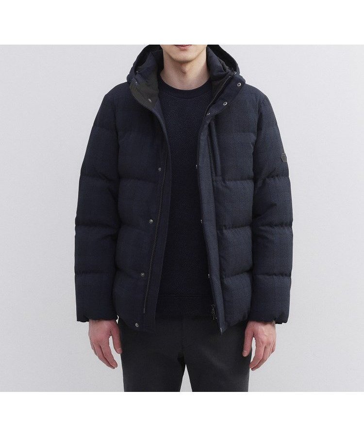 【タケオキクチ/TAKEO KIKUCHI / MEN】のウールライク チェック ダウン ブルゾン インテリア・キッズ・メンズ・レディースファッション・服の通販 founy(ファニー) 　ファッション　Fashion　メンズファッション　Fashion for Men　スタイリッシュ　Stylish, Fashionable　スタンド　Stand Collar, Upright Stand　スマート　Smart, Elegant　ダウン　Down, Puffer　チェック　Check, Plaid, Tartan　ブルゾン　Blouson, Bomber Jacket　ベーシック　Basic, Essential　ポケット　Pocket, Pocket Detail　冬　Winter / This Winter　定番　Standard, Basic Item　ネイビー|ID: prp329100004812260 ipo3291000000034934016