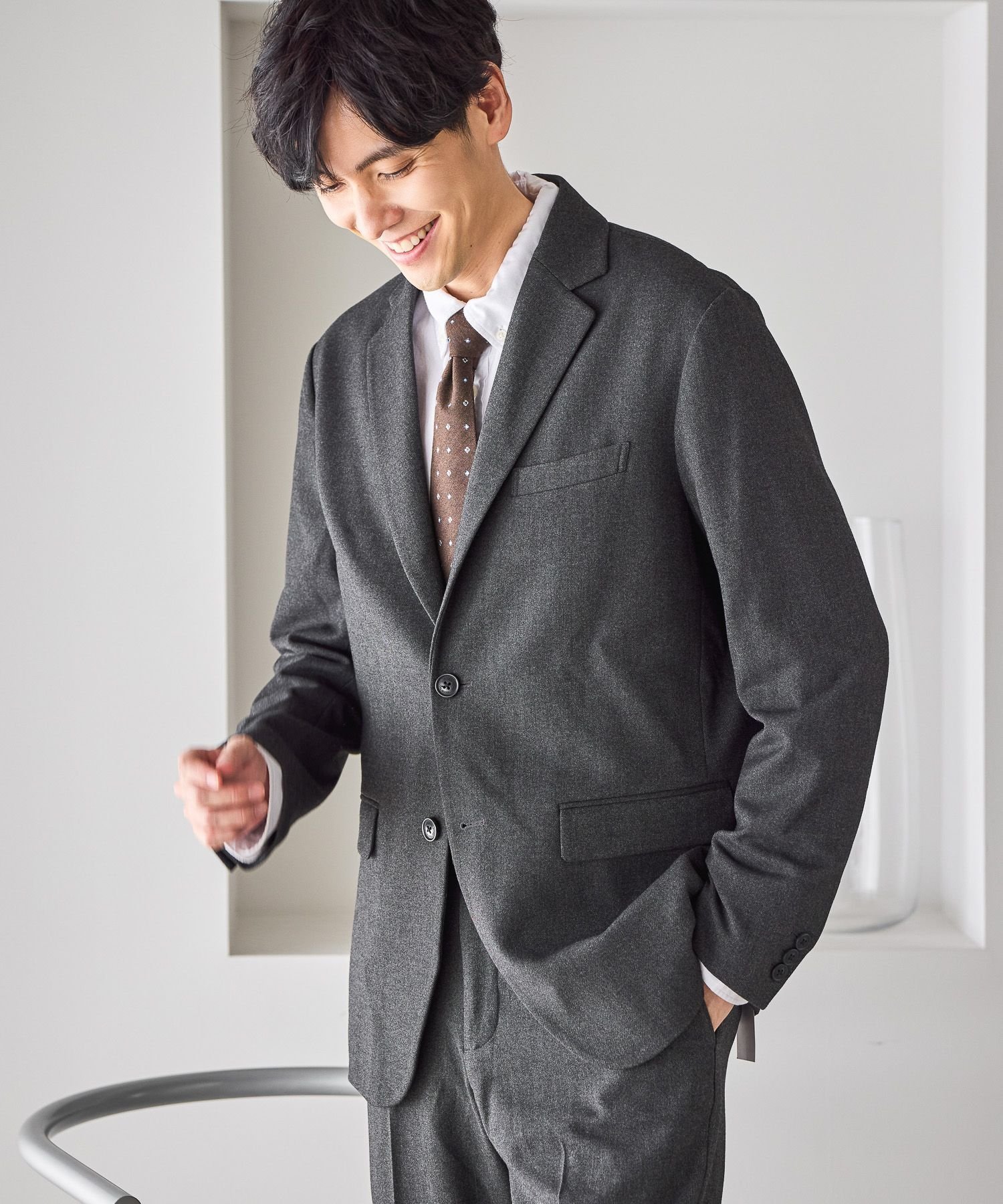 【グローバルワーク/GLOBAL WORK / MEN】のアーバンジャケット+WARM/577393 インテリア・キッズ・メンズ・レディースファッション・服の通販 founy(ファニー) 　ファッション　Fashion　メンズファッション　Fashion for Men　おすすめ　Recommended / Our Picks　シンプル　Simple, Minimal　ジャケット　Jacket, Outerwear　ストレッチ　Stretch, Stretchy Fabric　セットアップ　Set-Up, Coordinated Outfit　パターン　Pattern, Design Print　フラップ　Flap, Flap Pocket　ベーシック　Basic, Essential　ポケット　Pocket, Pocket Detail　エレガント 上品　Elegant　人気　Popular, Best Seller　チャコール18|ID: prp329100004812301 ipo3291000000034934307