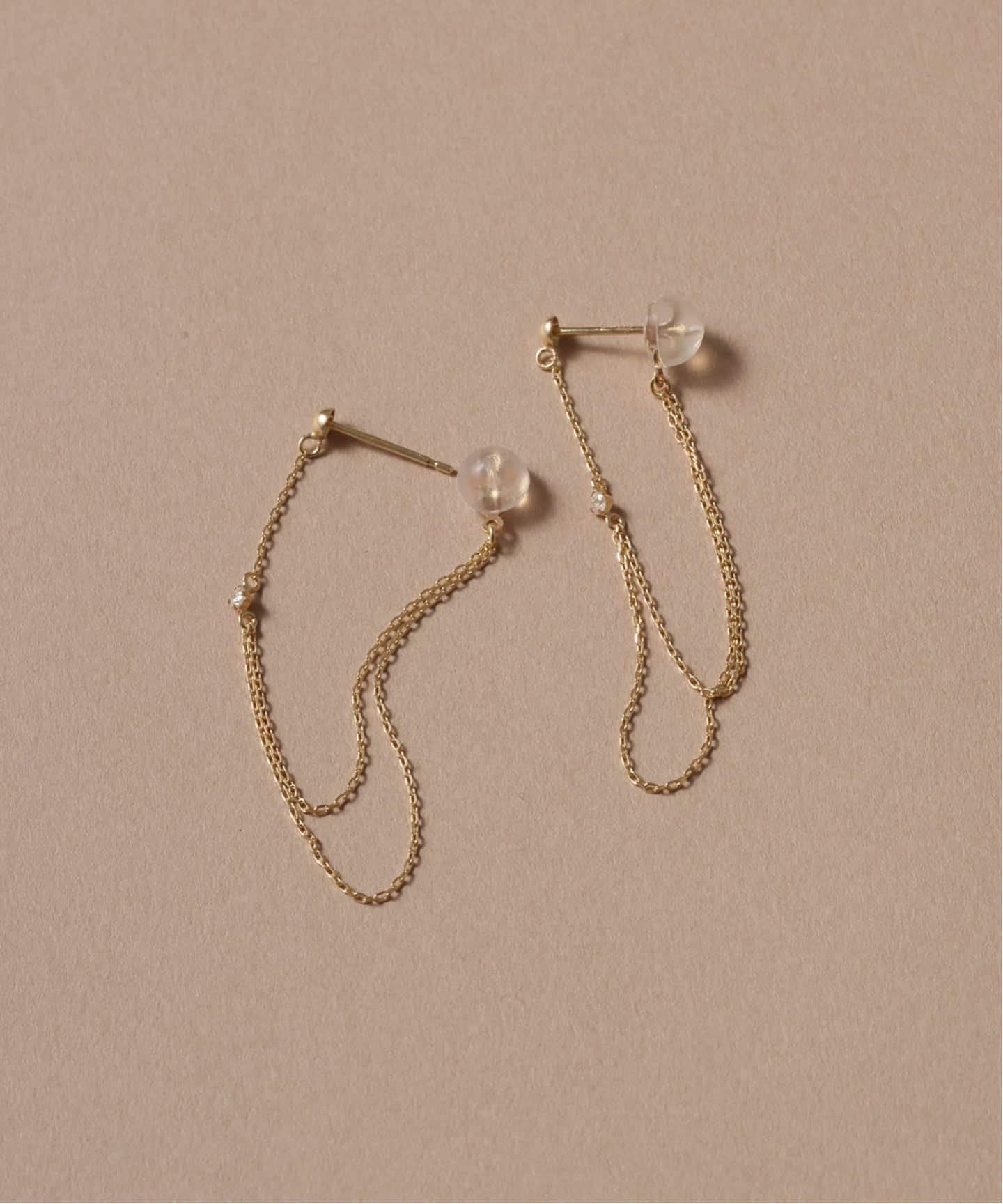 【スピック&スパン/Spick & Span】の《WEB限定》デュアルチェーンダイヤピアス K10(両耳) 人気、トレンドファッション・服の通販 founy(ファニー) 　ファッション　Fashion　レディースファッション　Fashion for Women　ジュエリー　Jewelry, Accessories　スポーツ　Sports, Activewear　スマート　Smart, Elegant　ダイヤモンド　Diamond, Brilliant Cut　チェーン　Chain, Chain Strap　エレガント 上品　Elegant　 other-1|ID: prp329100004812330 ipo3291000000034934527