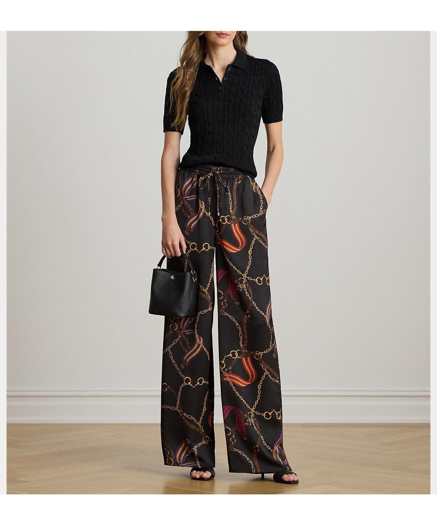 【ラルフローレン/RALPH LAUREN】のベルティングプリント シャルムーズ ワイドレッグ パンツ 人気、トレンドファッション・服の通販 founy(ファニー) 　ファッション　Fashion　レディースファッション　Fashion for Women　パンツ　Pants & Trousers　くるぶし　Ankle-Length　ドローコード　Drawcord, Drawstring Cord　フロント　Front, Front Design　プリント　Print, Printed Pattern　ポケット　Pocket, Pocket Detail　 other-1|ID: prp329100004812424 ipo3291000000034935269