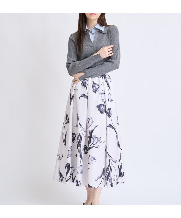 【ノエラ/Noela】のチューリッププリントフレアスカート インテリア・キッズ・メンズ・レディースファッション・服の通販 founy(ファニー) https://founy.com/ ファッション Fashion レディースファッション Fashion for Women スカート Skirts Aライン・フレアスカート A-Line & Flared Skirts イエロー Yellow サテン Satin, Glossy Fabric チューリップ Tube, Tube Top トレンド Trend, Trending Now フレア Flare, Flared ポケット Pocket, Pocket Detail モノトーン Monotone, Black and White エレガント 上品 Elegant |ID: prp329100004812475 ipo3291000000034935709