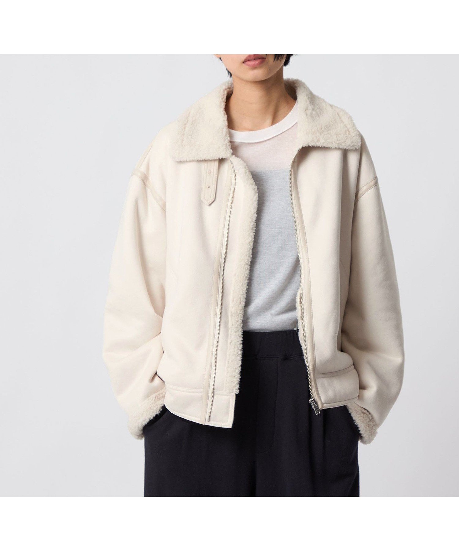 【シテン/CITEN】のCITEN B-3フライトジャケット インテリア・キッズ・メンズ・レディースファッション・服の通販 founy(ファニー) 　ファッション　Fashion　レディースファッション　Fashion for Women　アウター　Coat / Outerwear Collection　レディースジャケット・軽アウター　Jackets　ヴィンテージ　Vintage Style　ジャケット　Jacket, Outerwear　スタイリッシュ　Stylish, Fashionable　ハイネック　High Neck, Mock Neck　バランス　Balance, Style Balance　ビッグ　Big, Oversized　フィット　Fit, Slim Fit　ボトム　Bottoms, Lower Wear　ボンディング　Bonding, Bonded Fabric　防寒　Cold Protection, Winter-Ready　ミドル　Middle Length, Mid Height　ムートン　Shearling, Mouton　モコモコ　Fuzzy, Fluffy　おすすめ　Recommended / Our Picks　OFF WHITE|ID: prp329100004812488 ipo3291000000034935823