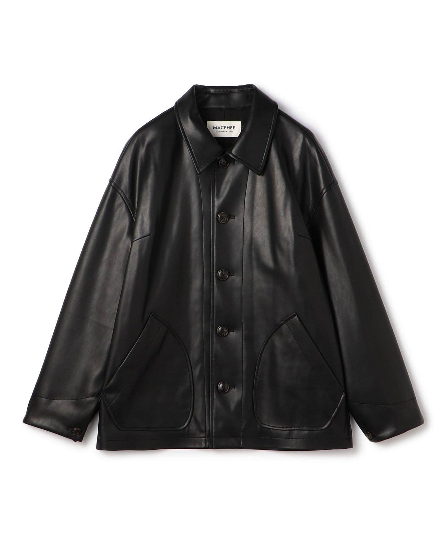 【トゥモローランド/TOMORROWLAND】のレザーライク カバーオール インテリア・キッズ・メンズ・レディースファッション・服の通販 founy(ファニー) 　ファッション　Fashion　レディースファッション　Fashion for Women　クラシック　Classic, Timeless Style　シンプル　Simple, Minimal　ビンテージ　Vintage, Retro Style　フロント　Front, Front Design　ポケット　Pocket, Pocket Detail　ルーズ　Loose, Oversized　19 ブラック|ID: prp329100004812523 ipo3291000000034936133