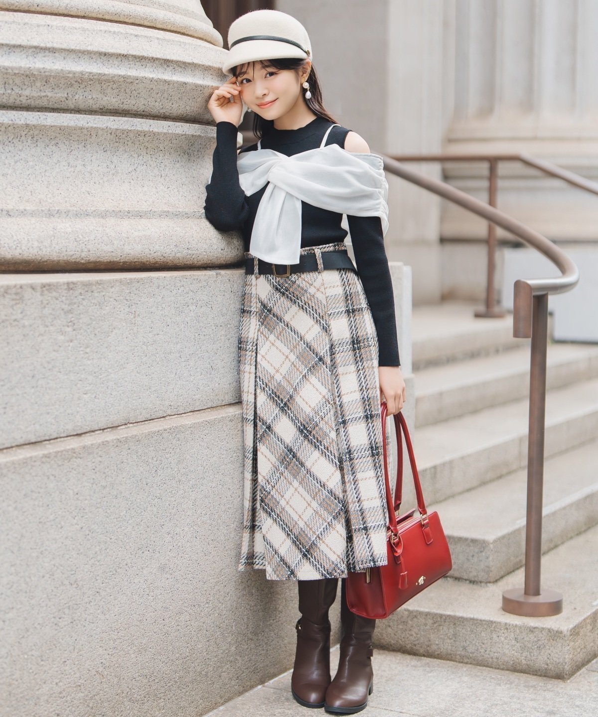 【ウィルセレクション/WILLSELECTION】のベルト付きツイードミディ丈スカート 人気、トレンドファッション・服の通販 founy(ファニー) 　ファッション　Fashion　レディースファッション　Fashion for Women　スカート　Skirts　ベルト&ウエストマーク　Belts & Waist Accessories　ツイード　Twill, Twill Weave　プリーツ　Pleats, Pleated　 other-1|ID: prp329100004812535 ipo3291000000034936227