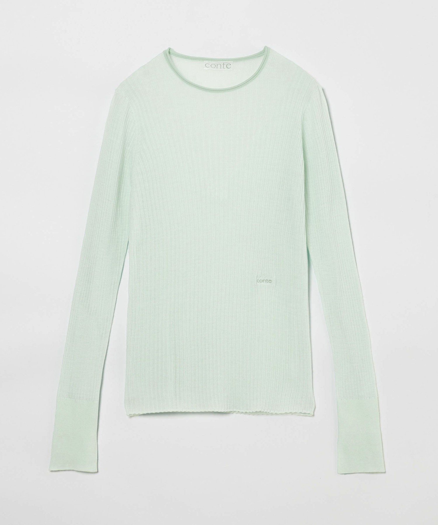 【ユナイテッドアローズ/UNITED ARROWS】のconte シアー リブ クルーネックニット インテリア・キッズ・メンズ・レディースファッション・服の通販 founy(ファニー) 　ファッション　Fashion　レディースファッション　Fashion for Women　トップス・カットソー　Cut & Sew Tops　ニット　Knit Tops & Sweaters　シアー　Sheer, See-Through　スリット　Slit, Slit Detail　定番　Standard, Basic Item　LIME|ID: prp329100004812541 ipo3291000000034936310