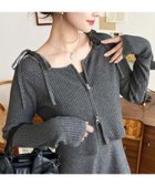 【モーメントプラス/moment+ / MEN】のジップアップカーディガン リボンキャミワンピースセットアップニット チャコールグレー|ID: prp329100004812545 ipo3291000000034936351