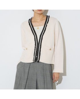 【リエス/Liesse】のツイーディーニットジャケット 人気、トレンドファッション・服の通販 founy(ファニー) ファッション Fashion レディースファッション Fashion for Women アウター Coat / Outerwear Collection レディースジャケット・軽アウター Jackets カーディガン Cardigan, Knitwear トリミング Trimming, Decorative Edge ブレード Braid, Decorative Trim ベーシック Basic, Essential 秋 Autumn |ID:prp329100004812565