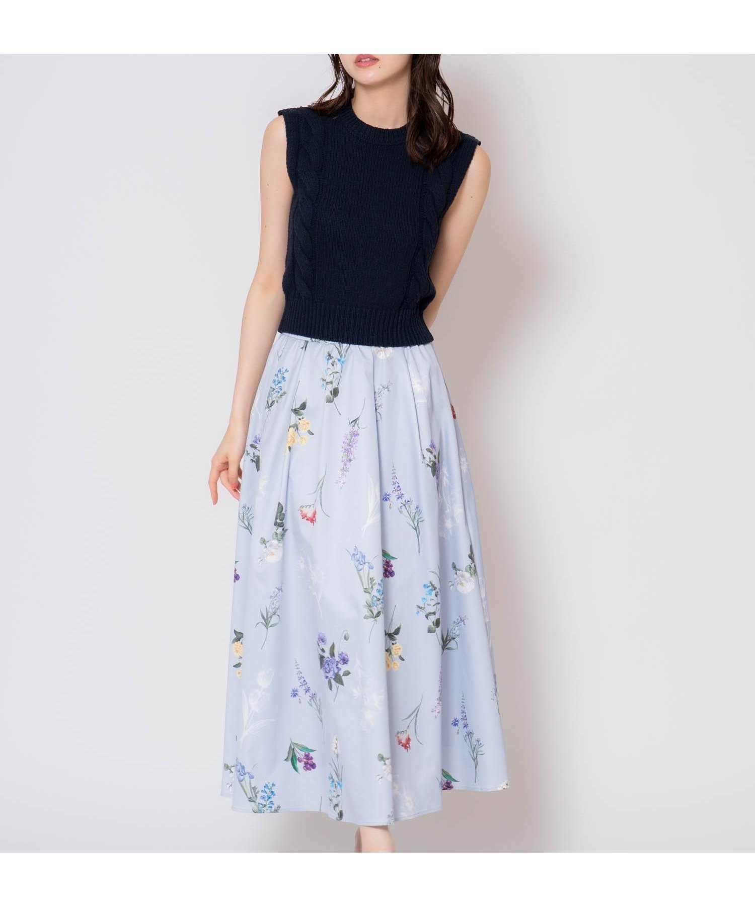 【ノエラ/Noela】の【15周年】ボタニカルフレアスカート インテリア・キッズ・メンズ・レディースファッション・服の通販 founy(ファニー) 　ファッション　Fashion　レディースファッション　Fashion for Women　スカート　Skirts　Aライン・フレアスカート　A-Line & Flared Skirts　スペシャル　Special, Limited Edition　フェミニン　Feminine, Girly　フレア　Flare, Flared　プリント　Print, Printed Pattern　ボタニカル　Botanical, Floral Pattern　ポケット　Pocket, Pocket Detail　サックス|ID: prp329100004812568 ipo3291000000034936555