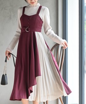 【アールピーエス/rps】のシフォンプリーツ切替Sスウェードジャンドレ 人気、トレンドファッション・服の通販 founy(ファニー) ファッション Fashion レディースファッション Fashion for Women アシンメトリー Asymmetrical Style インナー Innerwear コンパクト Compact, Small Size シフォン Chiffon, Lightweight Fabric フリル Frill, Ruffle プリーツ Pleats, Pleated ループ Loop, Loop Knit エレガント 上品 Elegant 再入荷 Restock / Back in Stock 切替 Switching, Contrast Panel |ID:prp329100004812589