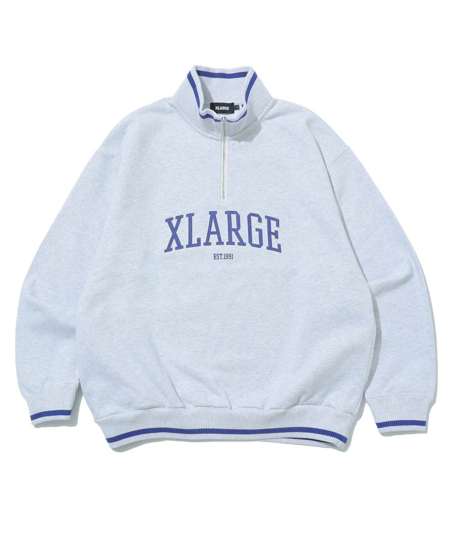 【エクストララージ/XLARGE】のXLARGE/STRIPED RIB HALF ZIP SWEATSHIRT 人気、トレンドファッション・服の通販 founy(ファニー) 　ファッション　Fashion　レディースファッション　Fashion for Women　トップス・カットソー　Cut & Sew Tops　シャツ・ブラウス・オフィスカジュアル　Elegant Blouses & Button-Ups　レディースパーカー・カジュアルフーディー　Casual Hoodies & Sweatshirts　ロングTシャツ・Tシャツ　Longline T-Shirts & Tees　スウェット・クルーネックトップス　Sweatshirts & Crewnecks / Relaxed Fit Sweat Tops　フロント　Front, Front Design　 other-1|ID: prp329100004812601 ipo3291000000034936918