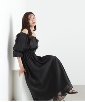 【プロポーション ボディドレッシング/PROPORTION BODY DRESSING】のバルーンスリーブワンピース 人気、トレンドファッション・服の通販 founy(ファニー) ファッション Fashion レディースファッション Fashion for Women ワンピース Dresses シアー Sheer, See-Through スリーブ Sleeve, Long Sleeve / Short Sleeve デコルテ Décolleté, Neckline バルーン Balloon, Balloon Silhouette フェミニン Feminine, Girly |ID:prp329100004812605