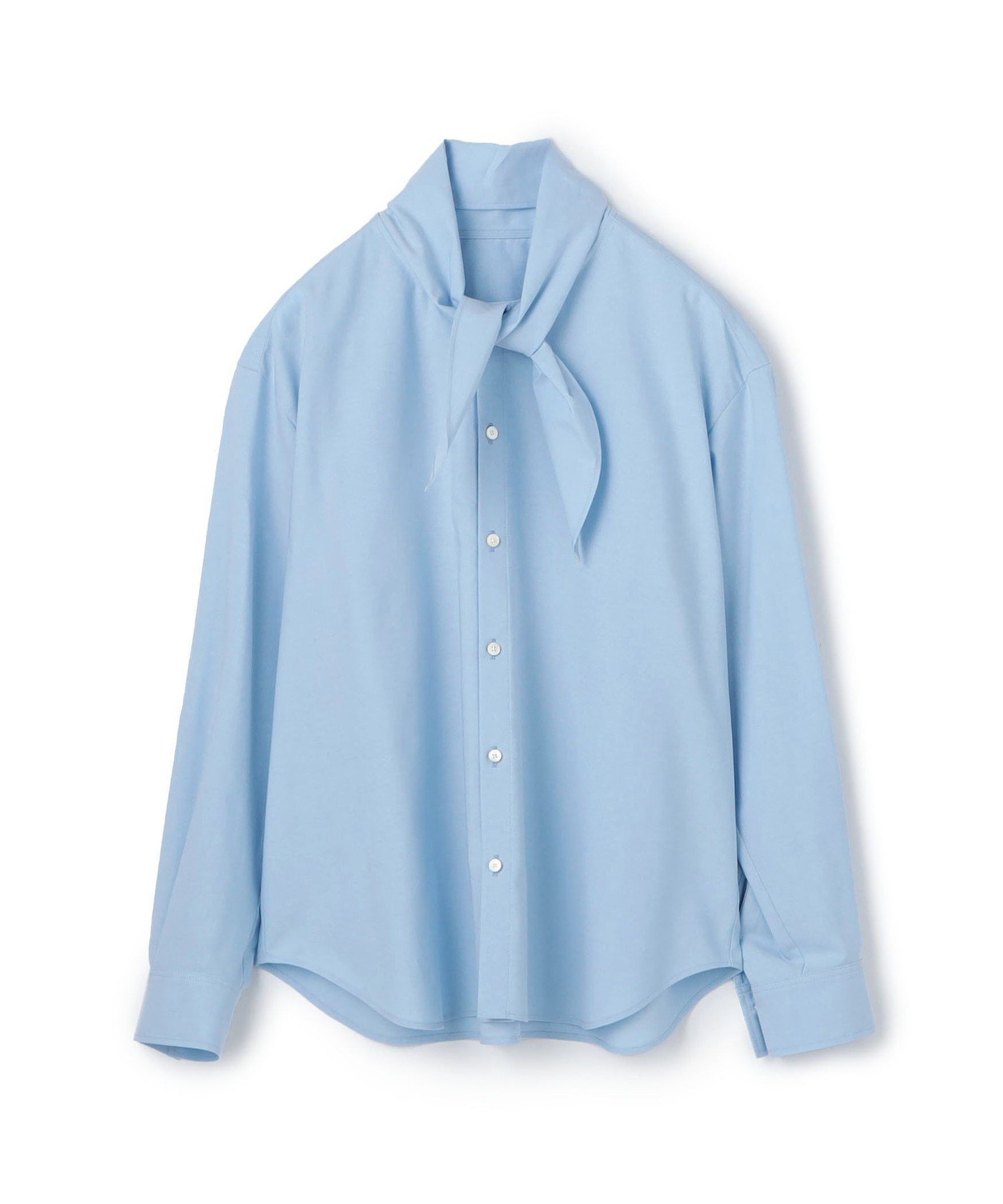 【トゥモローランド/TOMORROWLAND】のコットンオックスフォード タイ付きブラウス インテリア・キッズ・メンズ・レディースファッション・服の通販 founy(ファニー) 　ファッション　Fashion　レディースファッション　Fashion for Women　トップス・カットソー　Cut & Sew Tops　シャツ・ブラウス・オフィスカジュアル　Elegant Blouses & Button-Ups　エレガント 上品　Elegant　シャンブレー　Chambray, Denim-Like Fabric　ジャケット　Jacket, Outerwear　バランス　Balance, Style Balance　バンダナ　Bandana, Head Scarf　ベスト　Vest, Waistcoat　63 ライトブルー|ID: prp329100004812620 ipo3291000000034937105