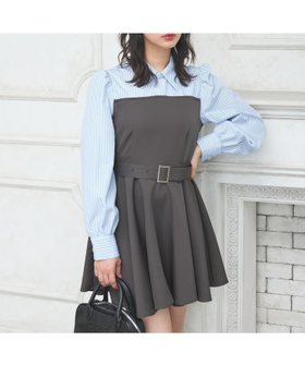 【イング/INGNI】の【WEB限定】シャツドッキングフレアミニワンピース 人気、トレンドファッション・服の通販 founy(ファニー) ファッション Fashion レディースファッション Fashion for Women ワンピース Dresses 今季 This Season, Current Season ストライプ Stripe, Striped Pattern スマホ Smartphone, Mobile Device ソックス Socks, Hosiery ドッキング Docking, Mixed Material フレア Flare, Flared フロント Front, Front Design ロールアップ Roll-Up, Cuffed Hem おすすめ Recommended / Our Picks |ID:prp329100004812630