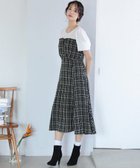 【プールヴー/PourVous】のツイードビスチェ風結婚式パーティードレスお呼ばれオケージョンドレス同窓会 ブラック×オフ|ID: prp329100004812633 ipo3291000000034937260