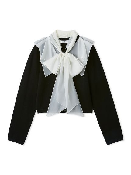 【スナイデル/SNIDEL】のシアーカラーニットカーデプルオーバー インテリア・キッズ・メンズ・レディースファッション・服の通販 founy(ファニー) 　ファッション　Fashion　レディースファッション　Fashion for Women　トップス・カットソー　Cut & Sew Tops　ニット　Knit Tops & Sweaters　カジュアルプルオーバー・ニットトップス　Pullovers & Knit Tops / Casual Pullovers　エレガント 上品　Elegant　オーガンジー　Organza Fabric　カーディガン　Cardigan, Knitwear　シアー　Sheer, See-Through　ジャケット　Jacket, Outerwear　スマート　Smart, Elegant　ドッキング　Docking, Mixed Material　ハンカチ　Handkerchief, Hanky　フィット　Fit, Slim Fit　フリル　Frill, Ruffle　ミックス　Mix, Mixed Style　リボン　Ribbon, Bow　おすすめ　Recommended / Our Picks　MIX[930]|ID: prp329100004812637 ipo3291000000034937279