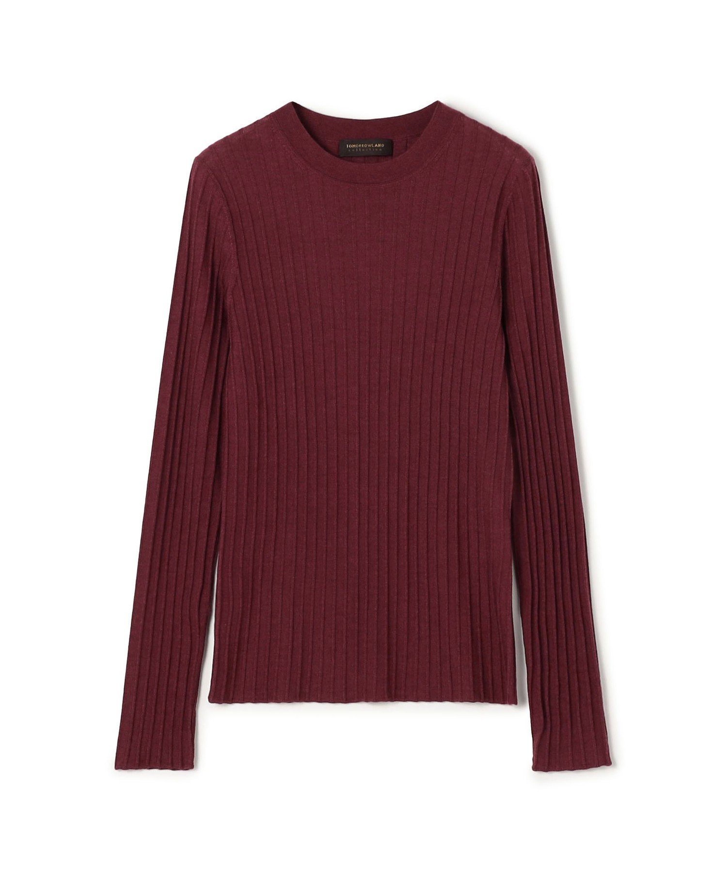 【トゥモローランド/TOMORROWLAND】のカシミヤシルクリブ クルーネックプルオーバー インテリア・キッズ・メンズ・レディースファッション・服の通販 founy(ファニー) 　ファッション　Fashion　レディースファッション　Fashion for Women　トップス・カットソー　Cut & Sew Tops　カジュアルプルオーバー・ニットトップス　Pullovers & Knit Tops / Casual Pullovers　イタリア　Italy　エレガント 上品　Elegant　シンプル　Simple, Minimal　フィット　Fit, Slim Fit　37 バーガンディー|ID: prp329100004812639 ipo3291000000034937300