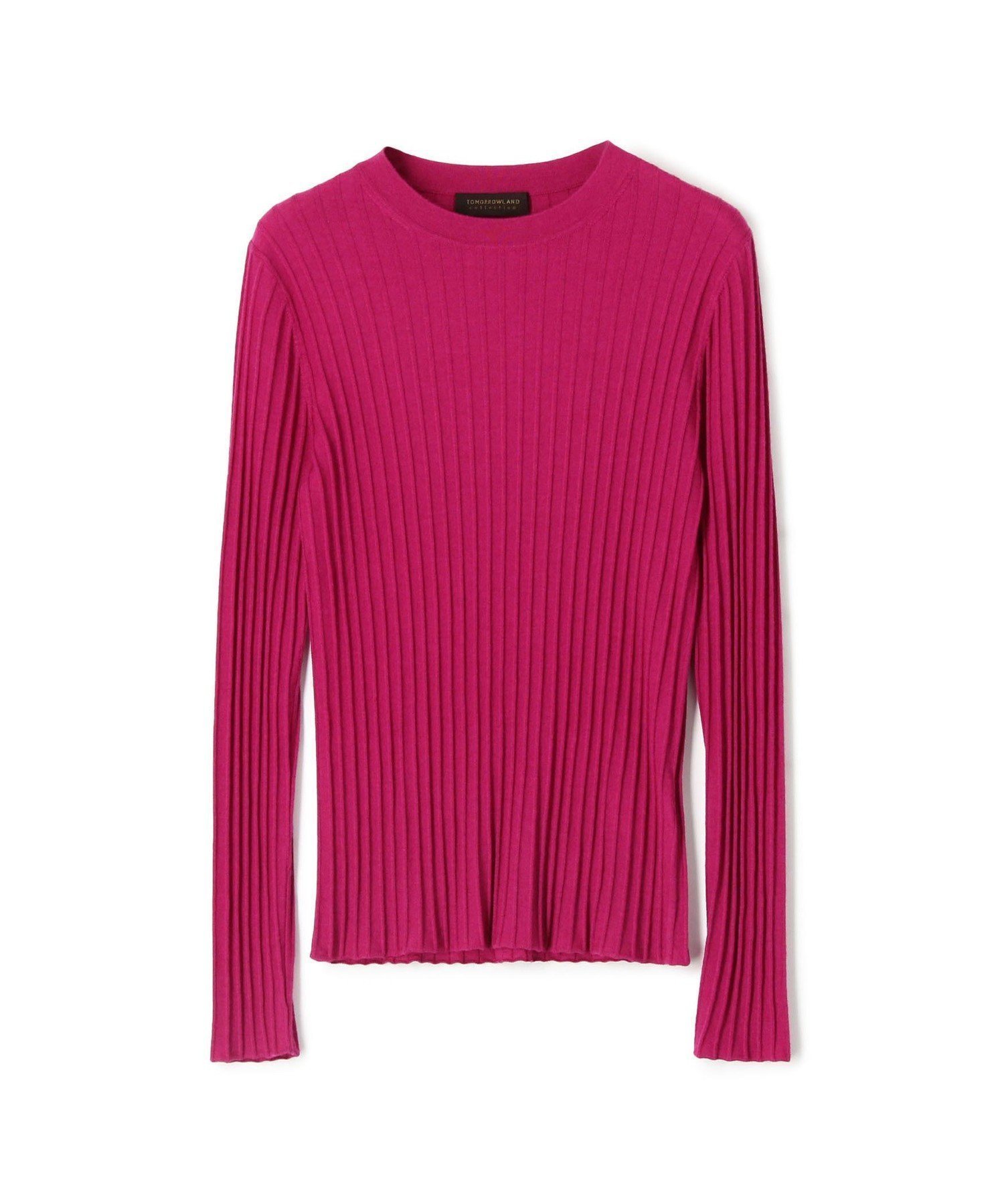 【トゥモローランド/TOMORROWLAND】のカシミヤシルクリブ クルーネックプルオーバー インテリア・キッズ・メンズ・レディースファッション・服の通販 founy(ファニー) 　ファッション　Fashion　レディースファッション　Fashion for Women　トップス・カットソー　Cut & Sew Tops　カジュアルプルオーバー・ニットトップス　Pullovers & Knit Tops / Casual Pullovers　イタリア　Italy　エレガント 上品　Elegant　シンプル　Simple, Minimal　フィット　Fit, Slim Fit　35 マゼンタ|ID: prp329100004812639 ipo3291000000034937312