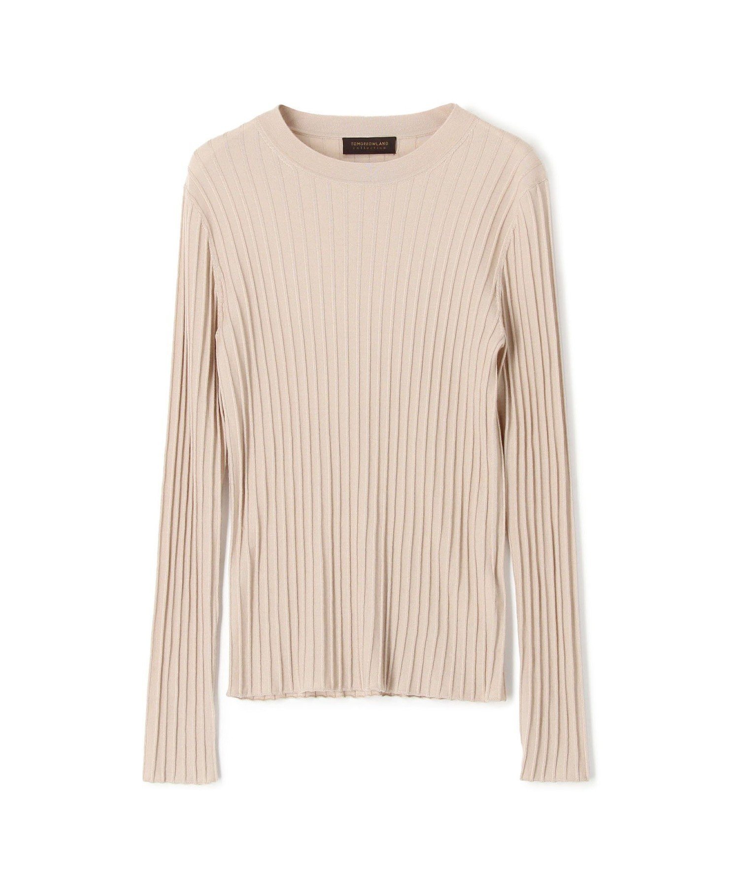 【トゥモローランド/TOMORROWLAND】のカシミヤシルクリブ クルーネックプルオーバー インテリア・キッズ・メンズ・レディースファッション・服の通販 founy(ファニー) 　ファッション　Fashion　レディースファッション　Fashion for Women　トップス・カットソー　Cut & Sew Tops　カジュアルプルオーバー・ニットトップス　Pullovers & Knit Tops / Casual Pullovers　イタリア　Italy　エレガント 上品　Elegant　シンプル　Simple, Minimal　フィット　Fit, Slim Fit　41 ライトベージュ|ID: prp329100004812639 ipo3291000000034937314